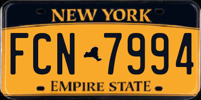 NY license plate FCN7994