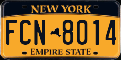 NY license plate FCN8014