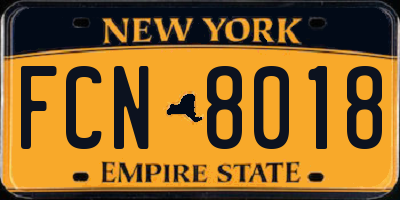 NY license plate FCN8018