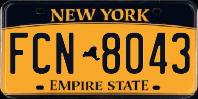 NY license plate FCN8043