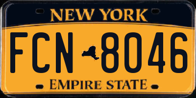 NY license plate FCN8046