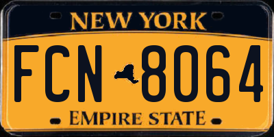 NY license plate FCN8064