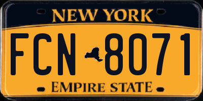 NY license plate FCN8071