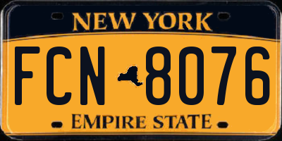 NY license plate FCN8076
