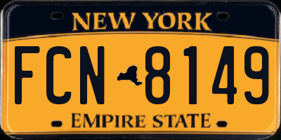 NY license plate FCN8149