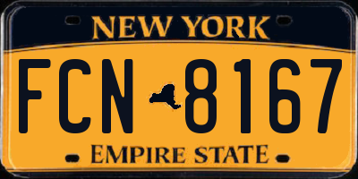 NY license plate FCN8167