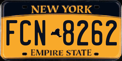 NY license plate FCN8262