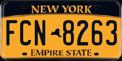 NY license plate FCN8263