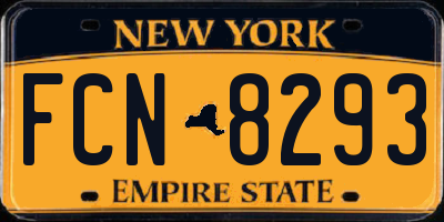 NY license plate FCN8293