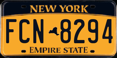 NY license plate FCN8294