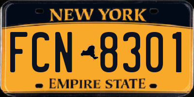 NY license plate FCN8301