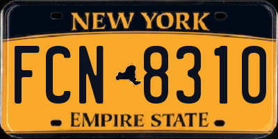 NY license plate FCN8310