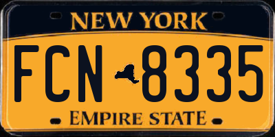 NY license plate FCN8335