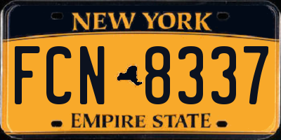 NY license plate FCN8337