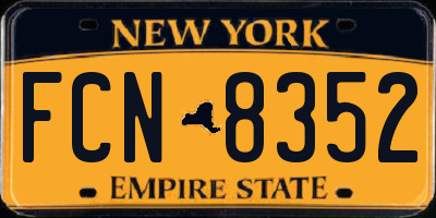 NY license plate FCN8352