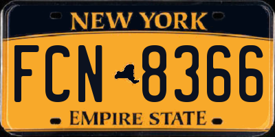 NY license plate FCN8366
