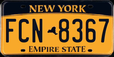 NY license plate FCN8367