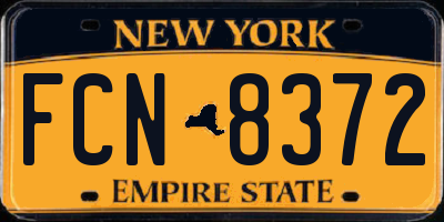 NY license plate FCN8372