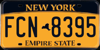 NY license plate FCN8395