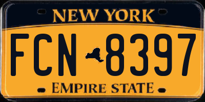 NY license plate FCN8397