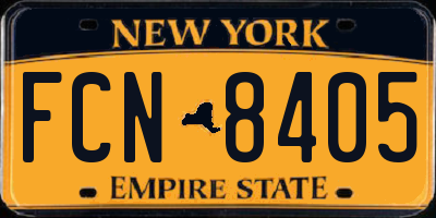 NY license plate FCN8405