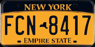 NY license plate FCN8417