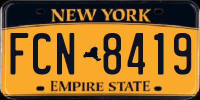 NY license plate FCN8419