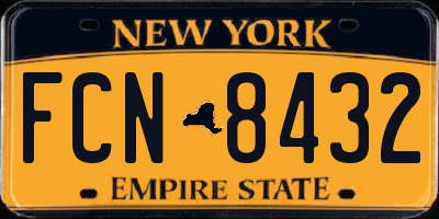 NY license plate FCN8432
