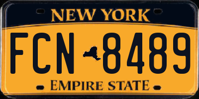NY license plate FCN8489