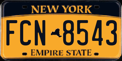NY license plate FCN8543