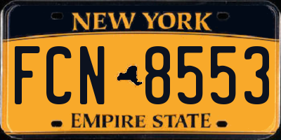 NY license plate FCN8553
