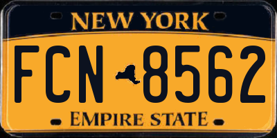 NY license plate FCN8562