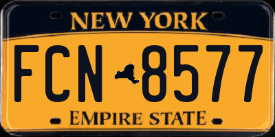NY license plate FCN8577