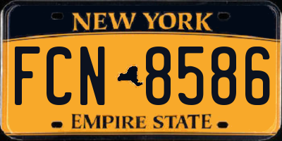 NY license plate FCN8586