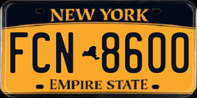 NY license plate FCN8600