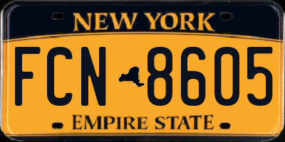 NY license plate FCN8605