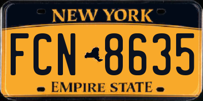 NY license plate FCN8635