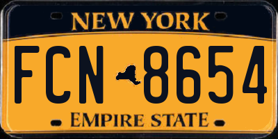 NY license plate FCN8654