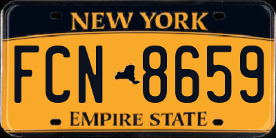 NY license plate FCN8659