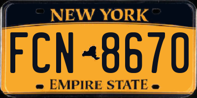NY license plate FCN8670