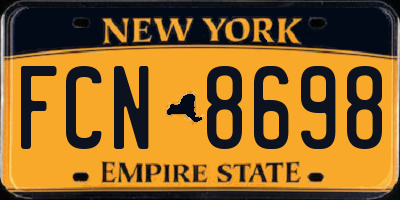 NY license plate FCN8698