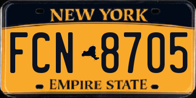 NY license plate FCN8705