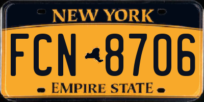 NY license plate FCN8706