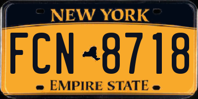 NY license plate FCN8718