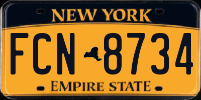NY license plate FCN8734