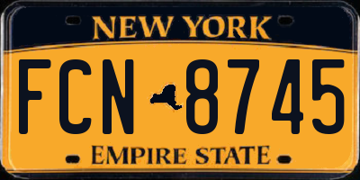 NY license plate FCN8745