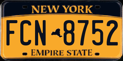 NY license plate FCN8752