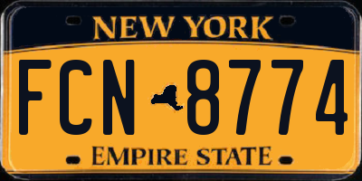 NY license plate FCN8774