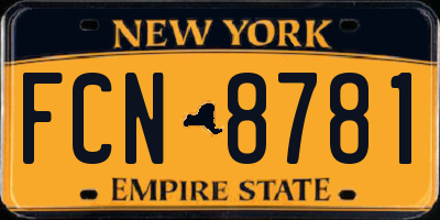 NY license plate FCN8781