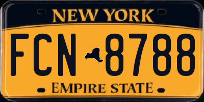 NY license plate FCN8788